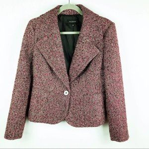 Button Blazer Sparkle Tweed Single